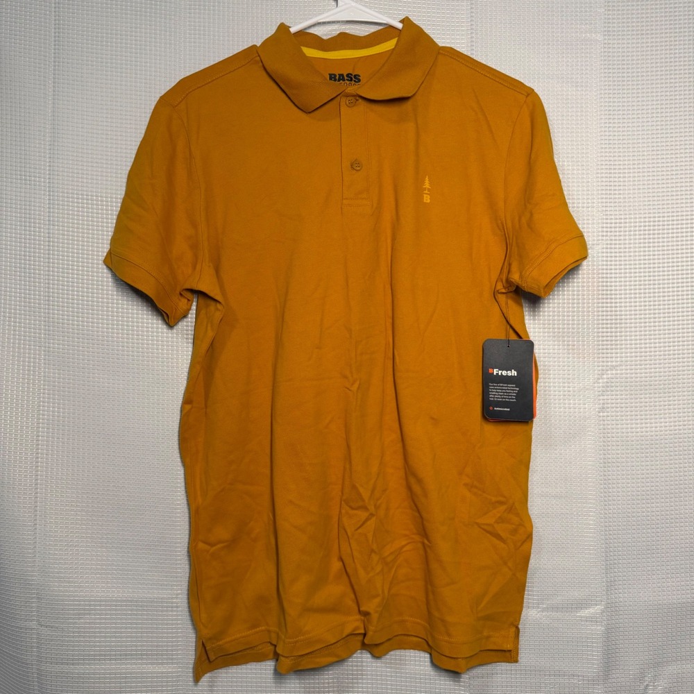 Bass Outdoor Polo Shirt‎ Small Inca Gold B Fresh Pique Cotton Blend BA42T186